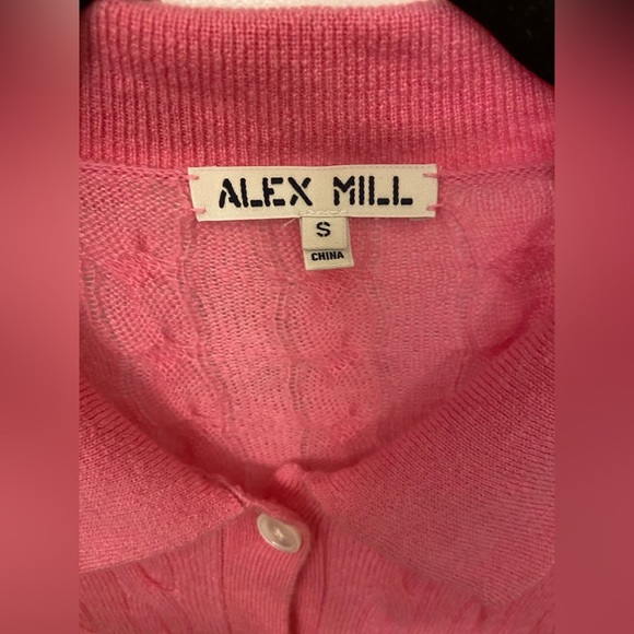 Alex Mill Mini Pink Knit Cardigan Sweater Alpaca Blend Pink Size Small - Picture 6 of 10